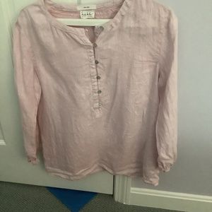 Pink Linen Nicole Miller Blouse